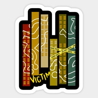 Crime Scene Victim Murder Mystery Dinner Sticker